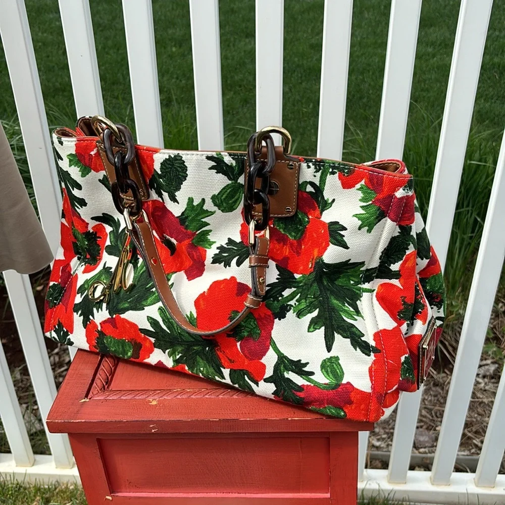 Milly Poppy Canvas Large Handbag NWOT